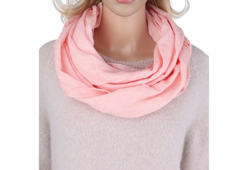 MIRROSI Loop Damen Schal Unifarbe mit Lochmuster Weich aus 100% Baumwolle, (ca. 160x44cm Zweimal um den Hals wickelbar) von MIRROSI