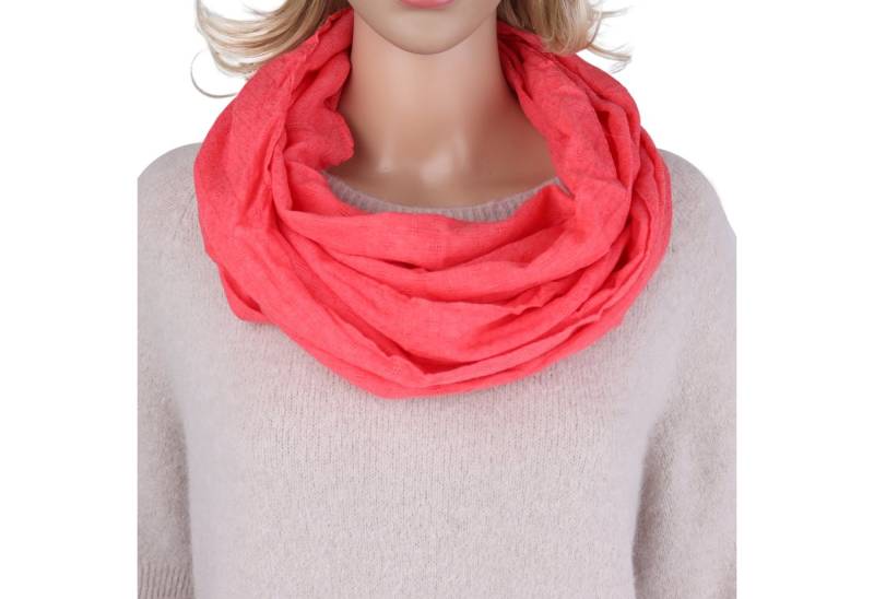 MIRROSI Loop Damen Schal Unifarbe mit Lochmuster Weich aus 100% Baumwolle, (ca. 160x44cm Zweimal um den Hals wickelbar) von MIRROSI