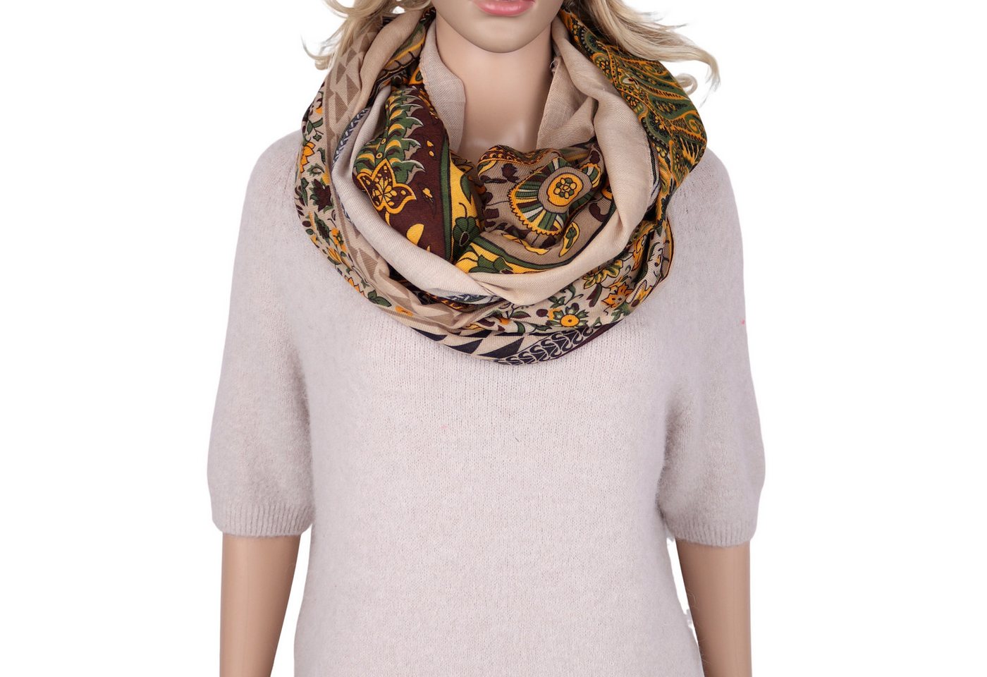 MIRROSI Loop Damen Schal Weich aus 100% Viskose Groß, (ca. 180x90cm Zweimal um den Hals wickelbar), Damen Halstuch Stola ideal für Frühling,Sommer, Herbst oder Winter von MIRROSI