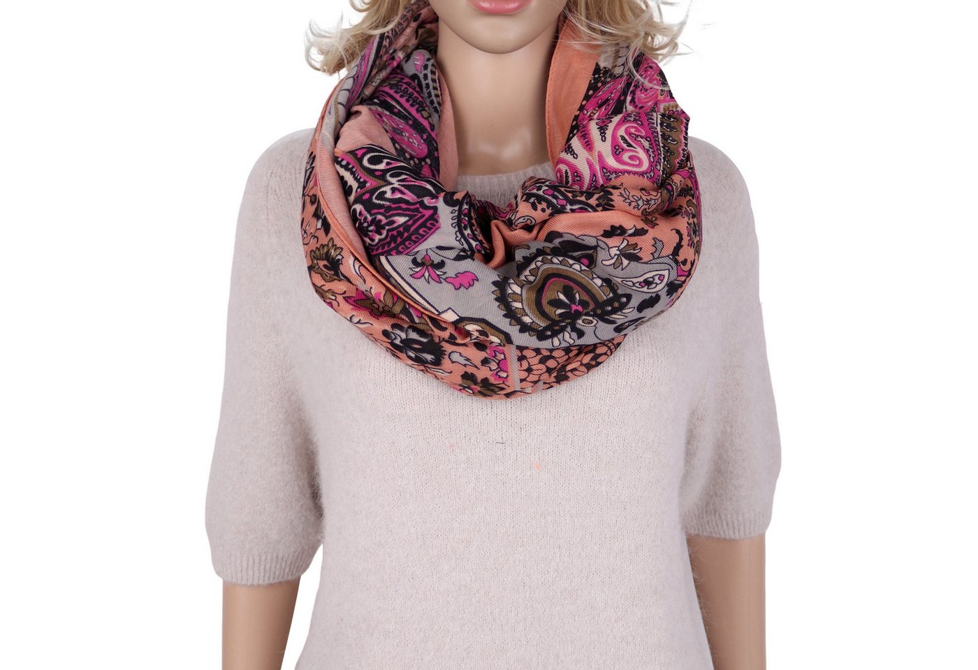 MIRROSI Loop Damen Schal Weich aus 100% Viskose Groß, (ca. 180x90cm Zweimal um den Hals wickelbar), Damen Halstuch Stola ideal für Frühling,Sommer, Herbst oder Winter von MIRROSI