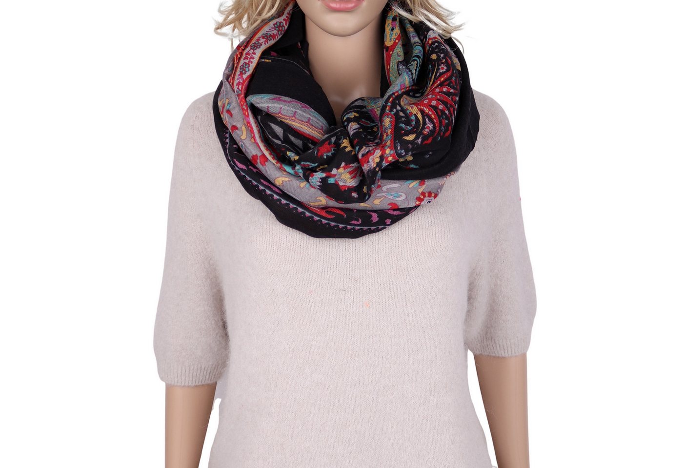 MIRROSI Loop Damen Schal Weich aus 100% Viskose Groß, (ca. 180x90cm Zweimal um den Hals wickelbar), Damen Halstuch Stola ideal für Frühling,Sommer, Herbst oder Winter von MIRROSI
