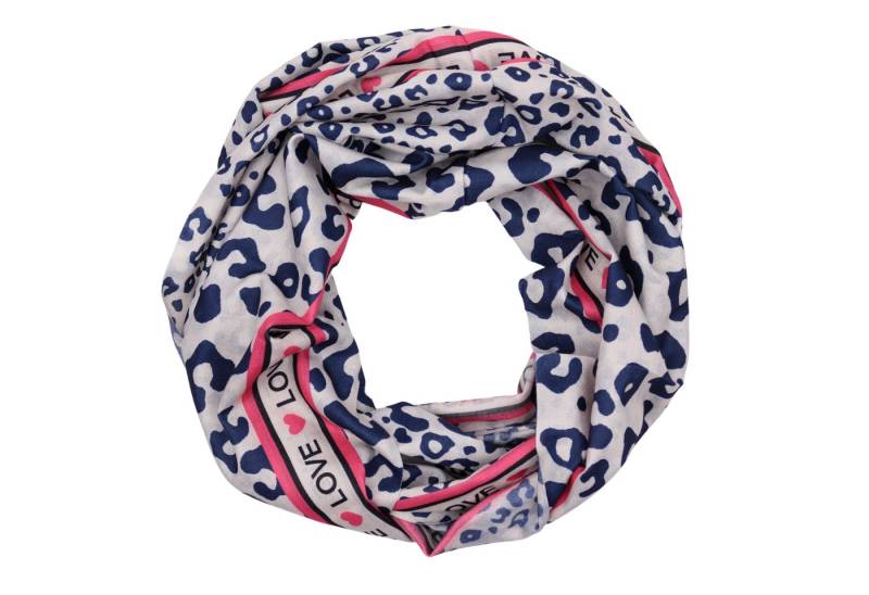 MIRROSI Loop Damen Schal mit Leo Herzen -Muster Weich aus 100% Viskose, (ca. 170x40cm Zweimal um den Hals wickelbar, ca. 97 Gramm, Neue Kollektion Herbst/Winter 2025), Damen Halstuch ideal für Herbst und Winter von MIRROSI
