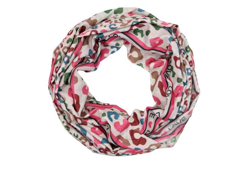 MIRROSI Loop Damen Schal mit Leo Herzen -Muster Weich aus 100% Viskose, (ca. 170x40cm Zweimal um den Hals wickelbar, ca. 97 Gramm, Neue Kollektion Herbst/Winter 2025), Damen Halstuch ideal für Herbst und Winter von MIRROSI