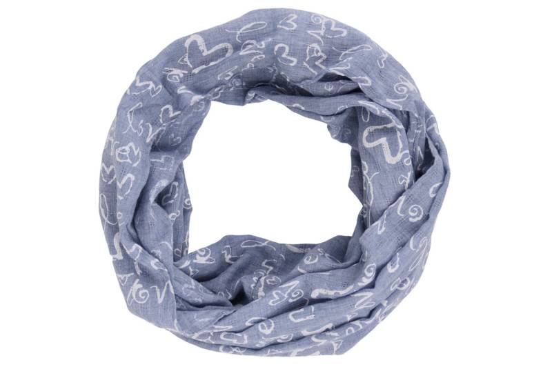 MIRROSI Loop Damen Schal mit Love Herz Muster Weich aus 100% Baumwolle, (ca. 160x44cm Zweimal um den Hals wickelbar), Damen Halstuch Stola ideal für Frühling,Sommer, Herbst von MIRROSI
