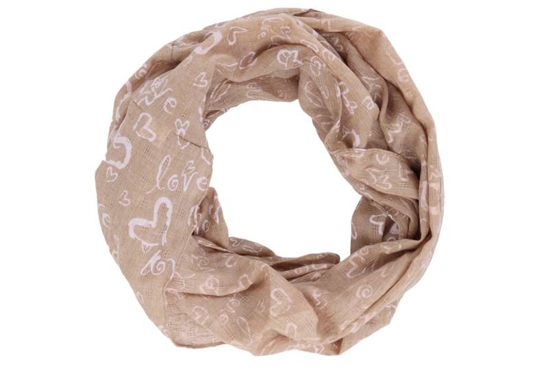 MIRROSI Loop Damen Schal mit Love Herz Muster Weich aus 100% Baumwolle, (ca. 160x44cm Zweimal um den Hals wickelbar), Damen Halstuch Stola ideal für Frühling,Sommer, Herbst von MIRROSI