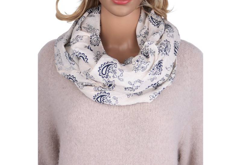 MIRROSI Loop Damen Schal mit Paisley Punkte Weich aus 100% Baumwolle, (ca. 160x44cm Zweimal um den Hals wickelbar), Damen Halstuch Stola ideal für Frühling,Sommer, Herbst von MIRROSI
