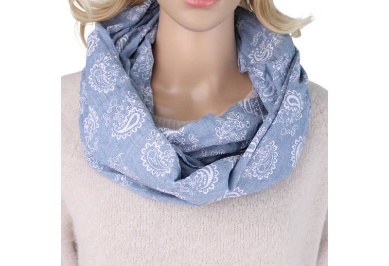MIRROSI Loop Damen Schal mit Paisley Punkte Weich aus 100% Baumwolle, (ca. 160x44cm Zweimal um den Hals wickelbar), Damen Halstuch Stola ideal für Frühling,Sommer, Herbst von MIRROSI