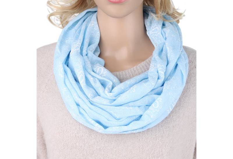 MIRROSI Loop Damen Schal mit Paisley Punkte Weich aus 100% Baumwolle, (ca. 160x44cm Zweimal um den Hals wickelbar), Damen Halstuch Stola ideal für Frühling,Sommer, Herbst von MIRROSI