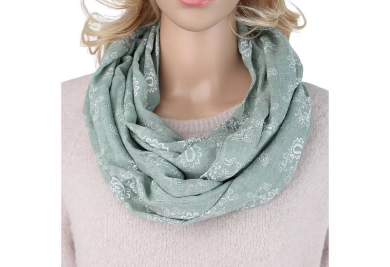 MIRROSI Loop Damen Schal mit Paisley Punkte Weich aus 100% Baumwolle, (ca. 160x44cm Zweimal um den Hals wickelbar), Damen Halstuch Stola ideal für Frühling,Sommer, Herbst von MIRROSI