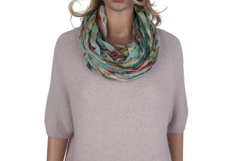 MIRROSI Loop Damen Schal mit Regenbogen-Muster Weich, (Zweimal um den Hals wickelbar, ca.45x75cm), Damen Halstuch ideal für Frühling, Sommer oder Herbst von MIRROSI