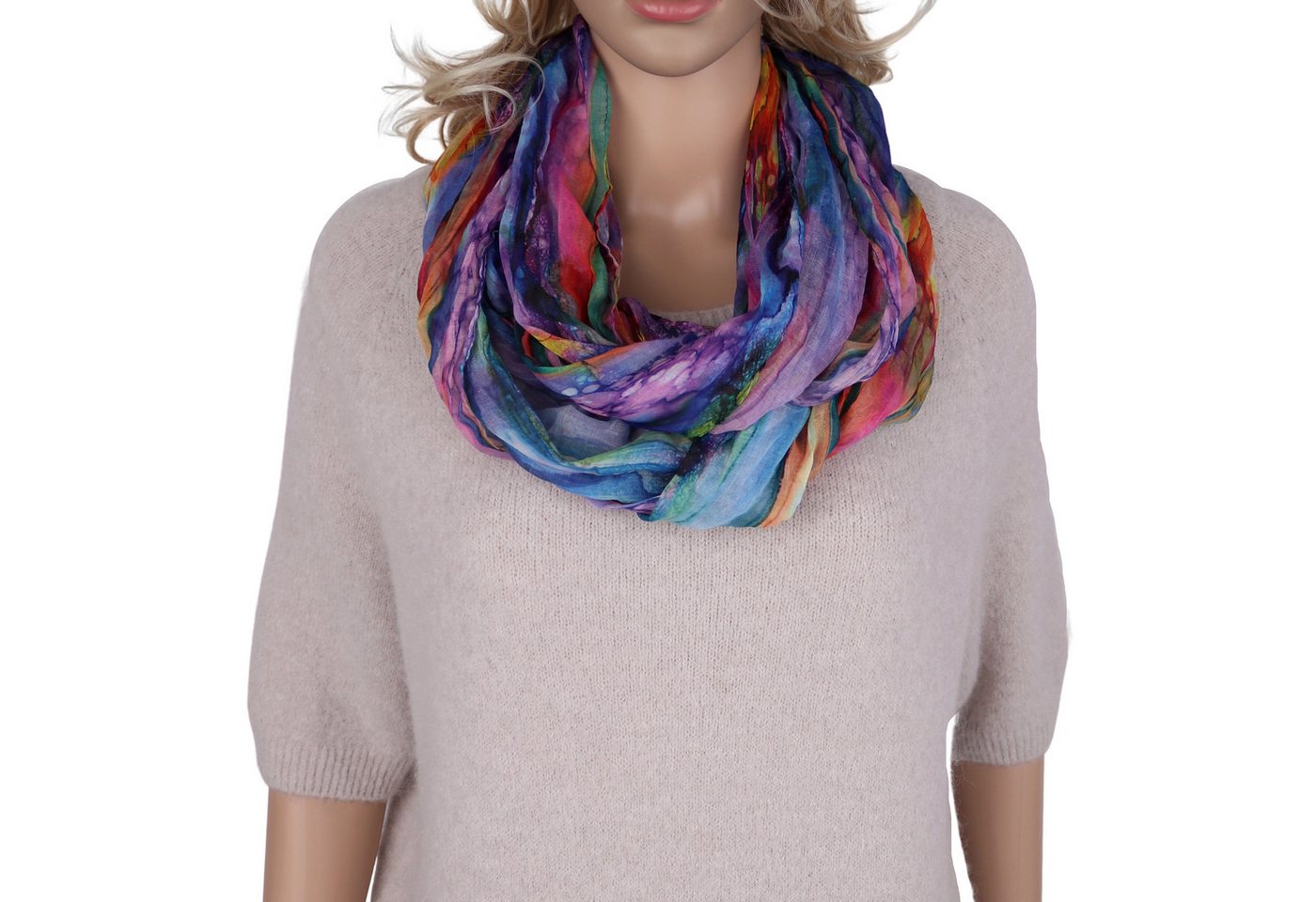 MIRROSI Loop Damen Schal mit Regenbogen-Muster Weich, (Zweimal um den Hals wickelbar), Damen Halstuch ideal für Frühling, Sommer oder Herbst von MIRROSI