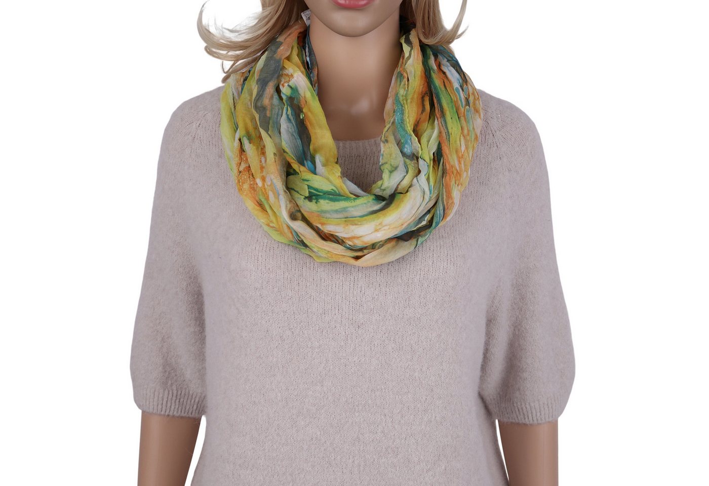 MIRROSI Loop Damen Schal mit Regenbogen-Muster Weich, (Zweimal um den Hals wickelbar, ca.45x75cm), Damen Halstuch ideal für Frühling, Sommer oder Herbst von MIRROSI