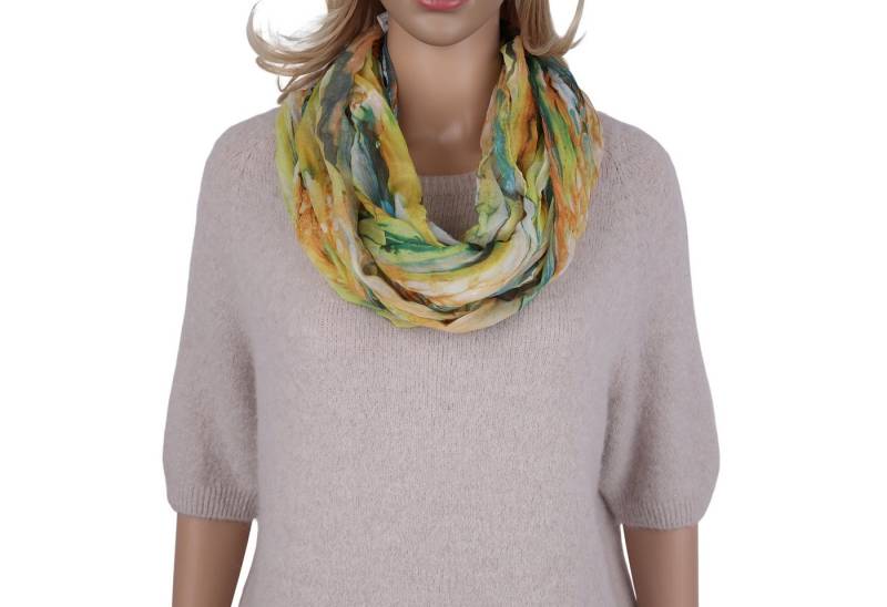 MIRROSI Loop Damen Schal mit Regenbogen-Muster Weich, (Zweimal um den Hals wickelbar, ca.45x75cm), Damen Halstuch ideal für Frühling, Sommer oder Herbst von MIRROSI