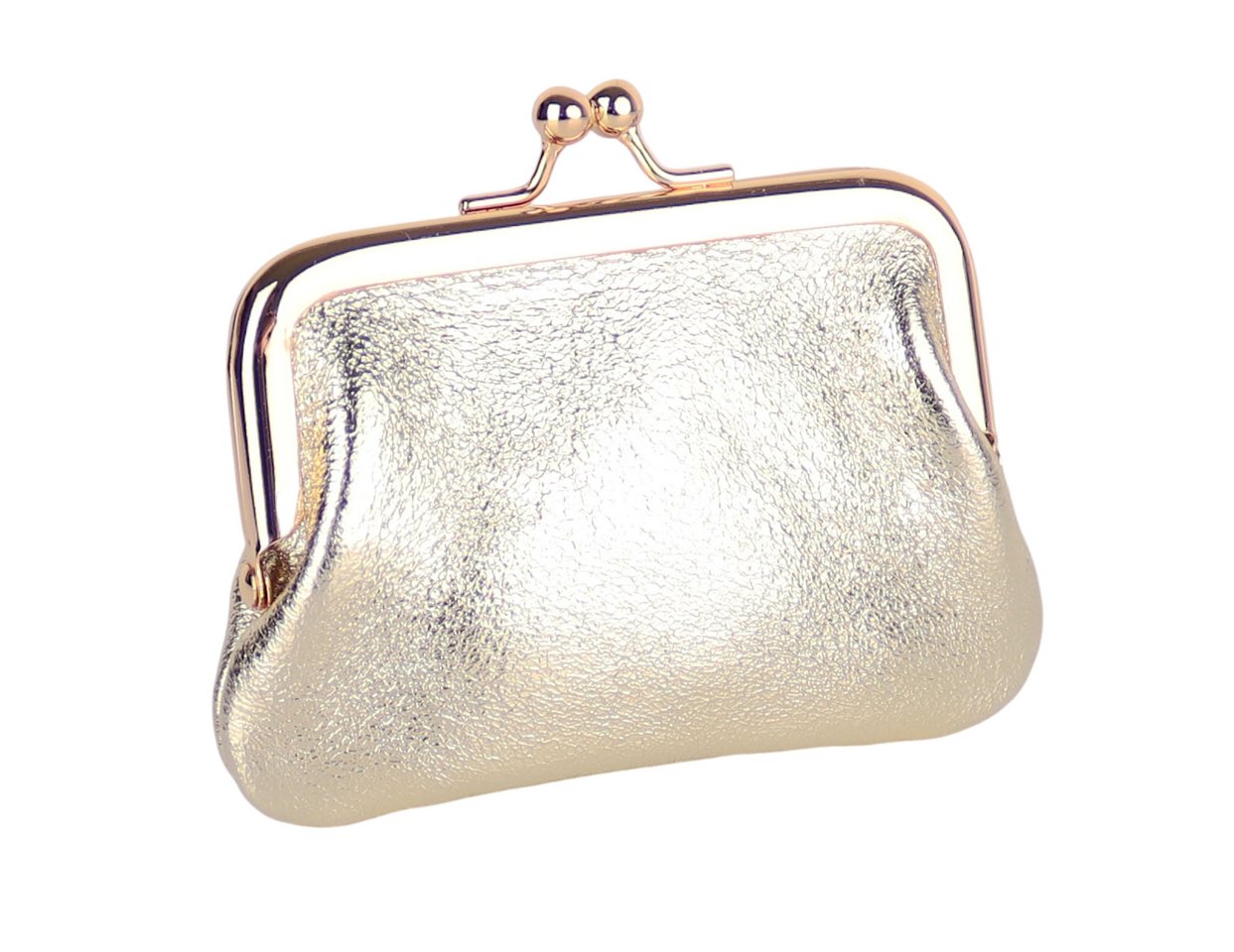 MIRROSI Mini Geldbörse Kleines Mittelgroßes Portemonnaie MADE IN ITALY Echtleder (11x7,5x2cm BxHxT), (Goldfarbene Klippverschluss-Knipsbörse), viele tolle Trendfarben zur Auswahl von MIRROSI