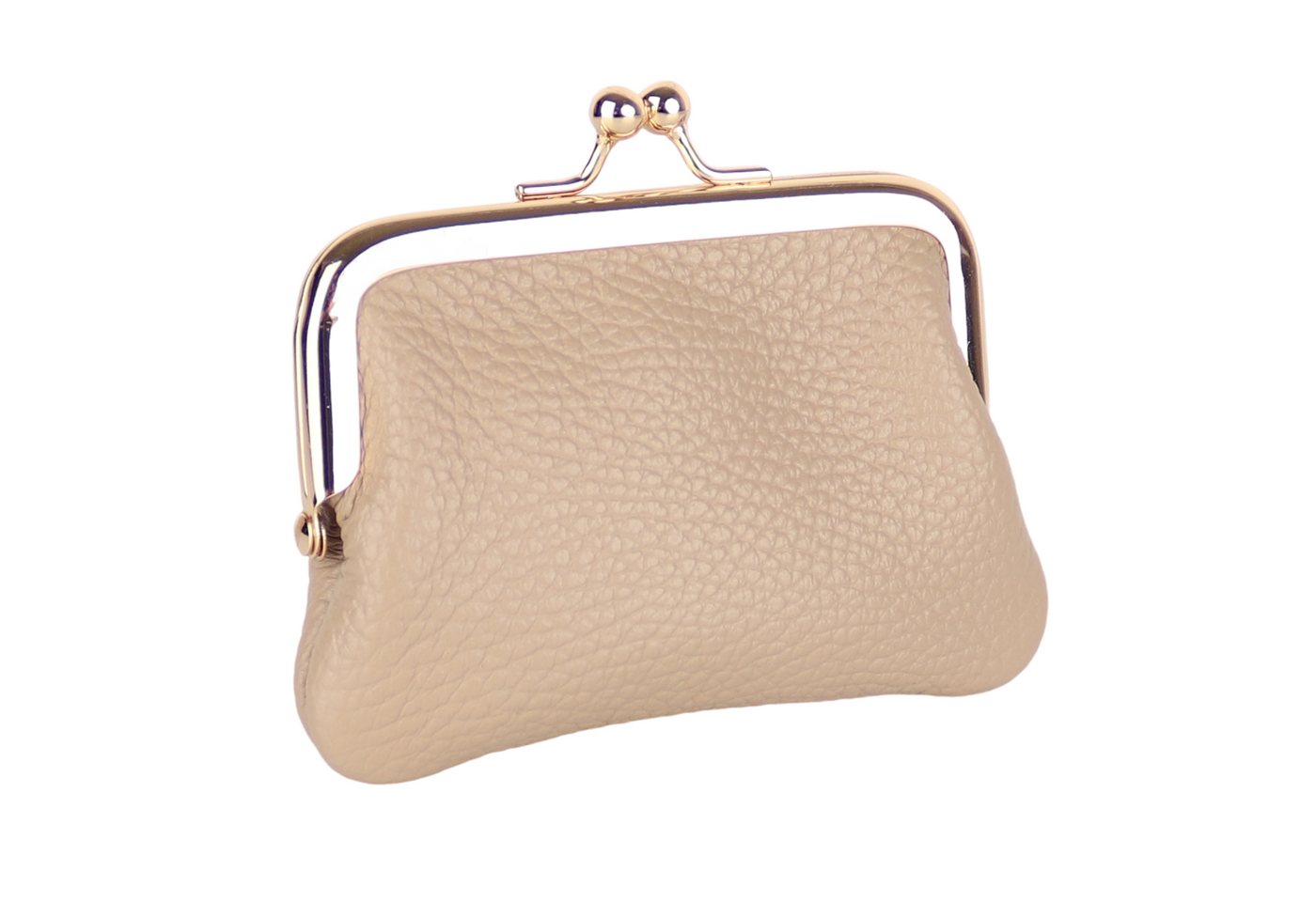 MIRROSI Mini Geldbörse Kleines Mittelgroßes Portemonnaie MADE IN ITALY Echtleder (11x7,5x2cm BxHxT), (Goldfarbene Klippverschluss-Knipsbörse), viele tolle Trendfarben zur Auswahl von MIRROSI