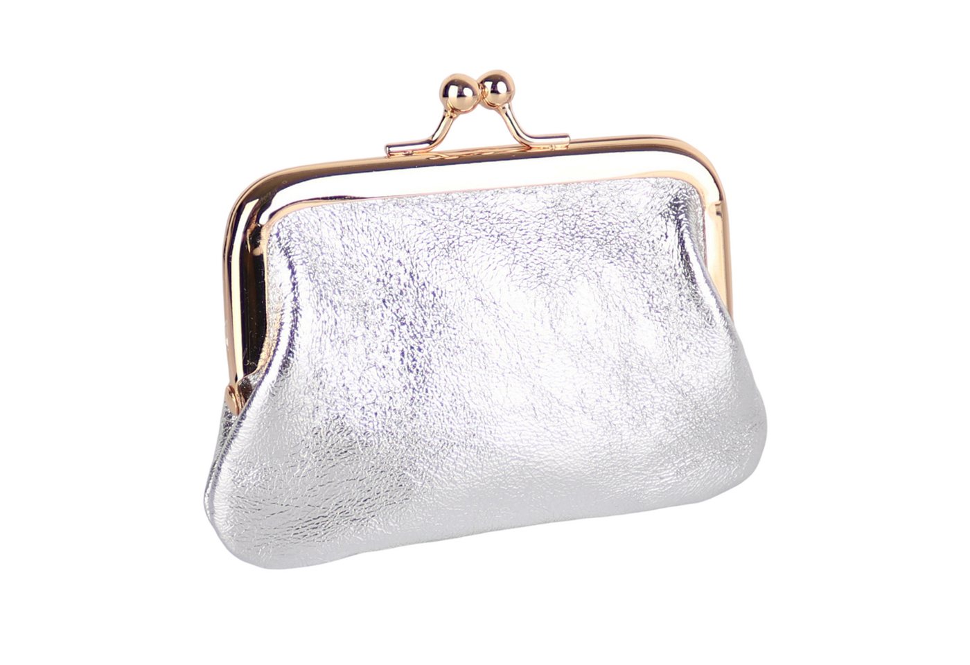MIRROSI Mini Geldbörse Kleines Mittelgroßes Portemonnaie MADE IN ITALY Echtleder (11x7,5x2cm BxHxT), (Goldfarbene Klippverschluss-Knipsbörse), viele tolle Trendfarben zur Auswahl von MIRROSI