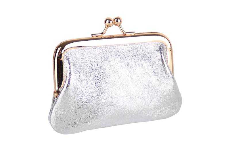 MIRROSI Mini Geldbörse Kleines Mittelgroßes Portemonnaie MADE IN ITALY Echtleder (11x7,5x2cm BxHxT), (Goldfarbene Klippverschluss-Knipsbörse), viele tolle Trendfarben zur Auswahl von MIRROSI
