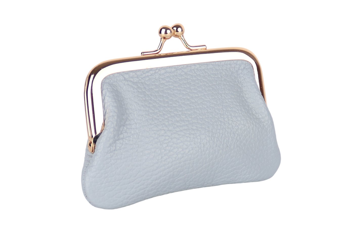 MIRROSI Mini Geldbörse Kleines Mittelgroßes Portemonnaie MADE IN ITALY Echtleder (11x7,5x2cm BxHxT), (Goldfarbene Klippverschluss-Knipsbörse), viele tolle Trendfarben zur Auswahl von MIRROSI
