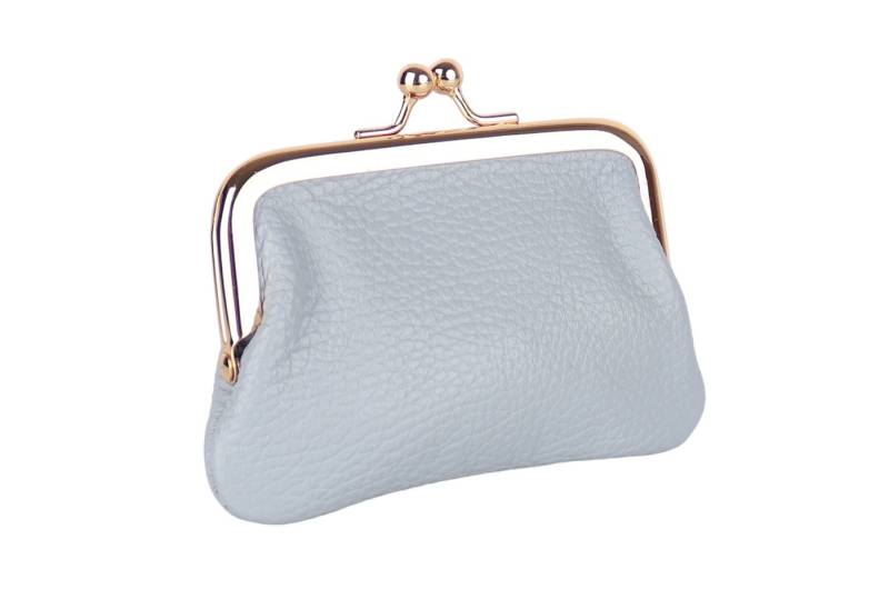 MIRROSI Mini Geldbörse Kleines Mittelgroßes Portemonnaie MADE IN ITALY Echtleder (11x7,5x2cm BxHxT), (Goldfarbene Klippverschluss-Knipsbörse), viele tolle Trendfarben zur Auswahl von MIRROSI
