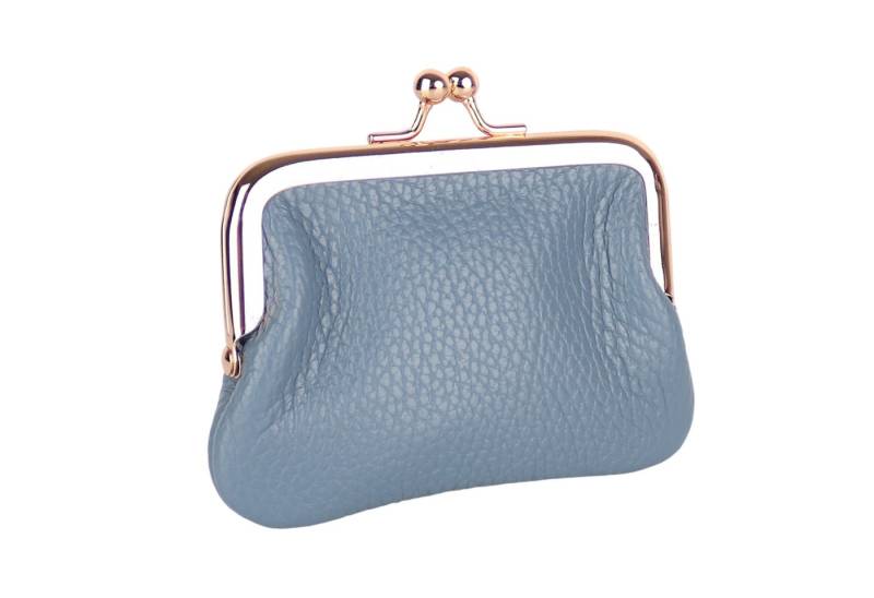MIRROSI Mini Geldbörse Kleines Mittelgroßes Portemonnaie MADE IN ITALY Echtleder (11x7,5x2cm BxHxT), (Goldfarbene Klippverschluss-Knipsbörse), viele tolle Trendfarben zur Auswahl von MIRROSI