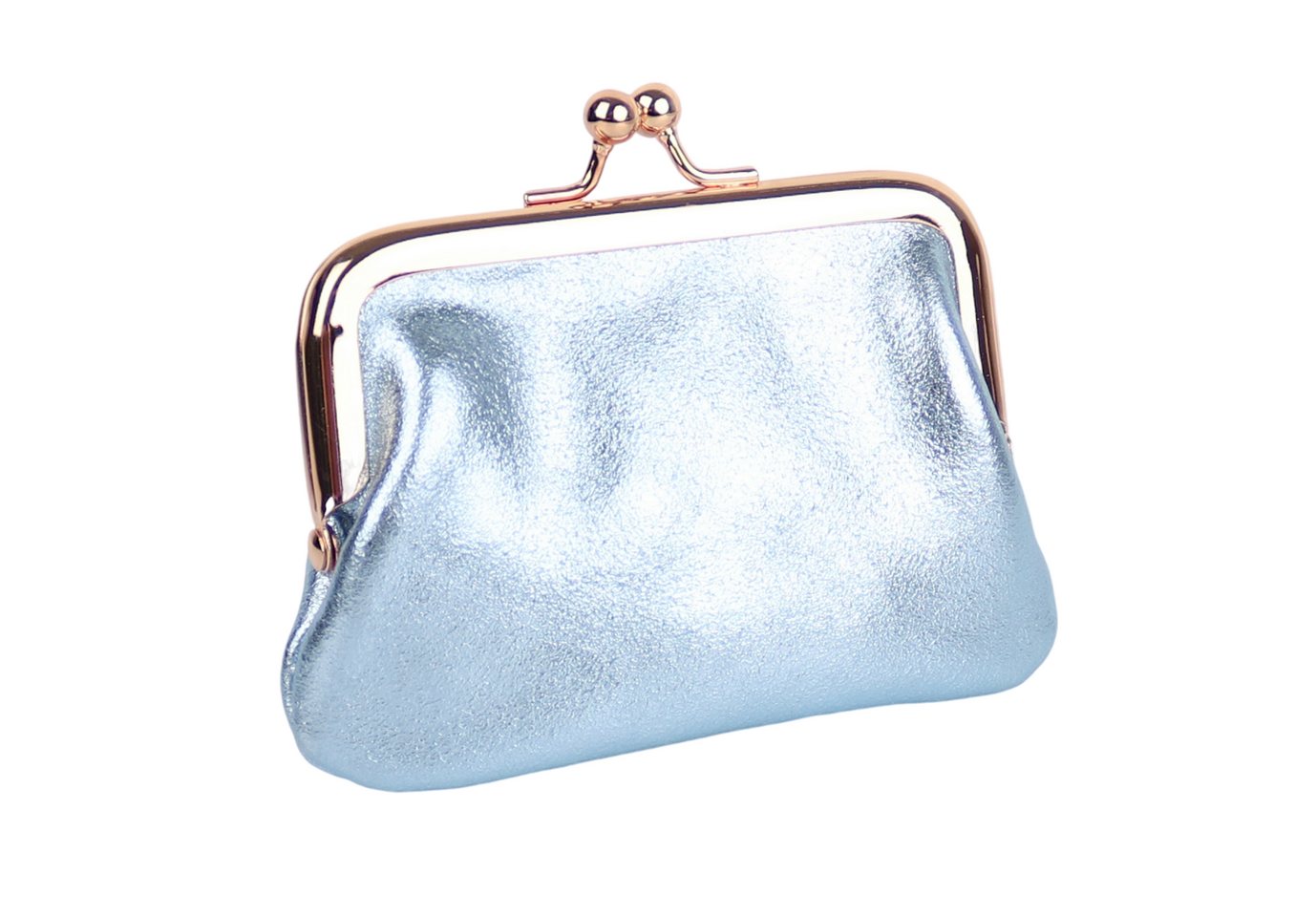 MIRROSI Mini Geldbörse Kleines Mittelgroßes Portemonnaie MADE IN ITALY Echtleder (11x7,5x2cm BxHxT), (Goldfarbene Klippverschluss-Knipsbörse), viele tolle Trendfarben zur Auswahl von MIRROSI