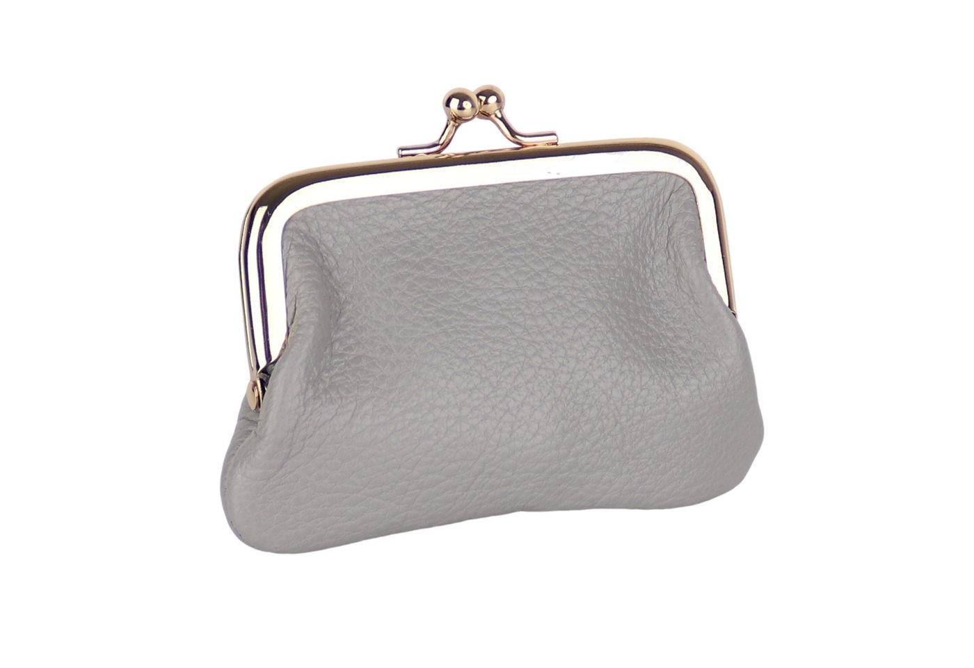 MIRROSI Mini Geldbörse Kleines Mittelgroßes Portemonnaie MADE IN ITALY Echtleder (11x7,5x2cm BxHxT), (Goldfarbene Klippverschluss-Knipsbörse), viele tolle Trendfarben zur Auswahl von MIRROSI