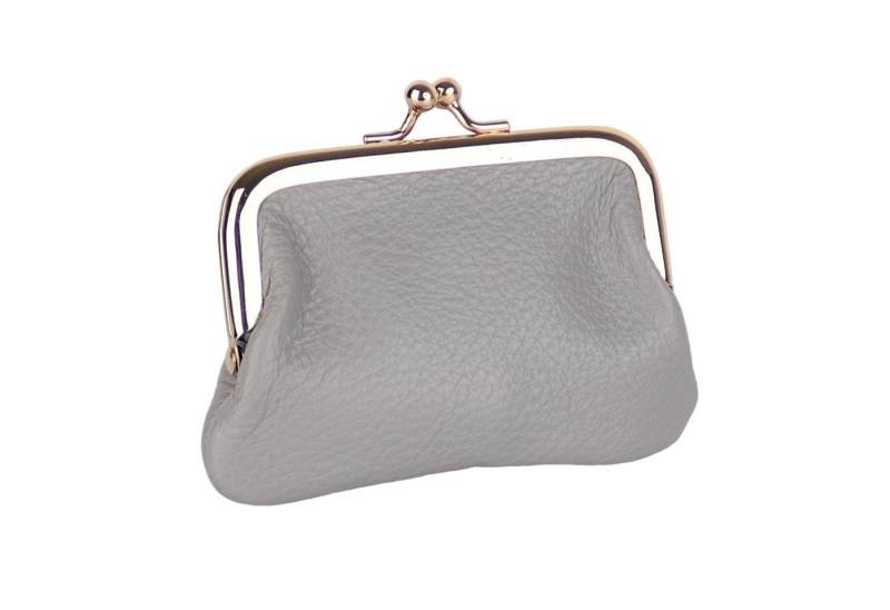 MIRROSI Mini Geldbörse Kleines Mittelgroßes Portemonnaie MADE IN ITALY Echtleder (11x7,5x2cm BxHxT), (Goldfarbene Klippverschluss-Knipsbörse), viele tolle Trendfarben zur Auswahl von MIRROSI