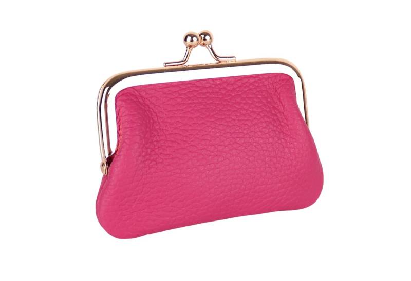 MIRROSI Mini Geldbörse Kleines Mittelgroßes Portemonnaie MADE IN ITALY Echtleder (11x7,5x2cm BxHxT), (Goldfarbene Klippverschluss-Knipsbörse), viele tolle Trendfarben zur Auswahl von MIRROSI