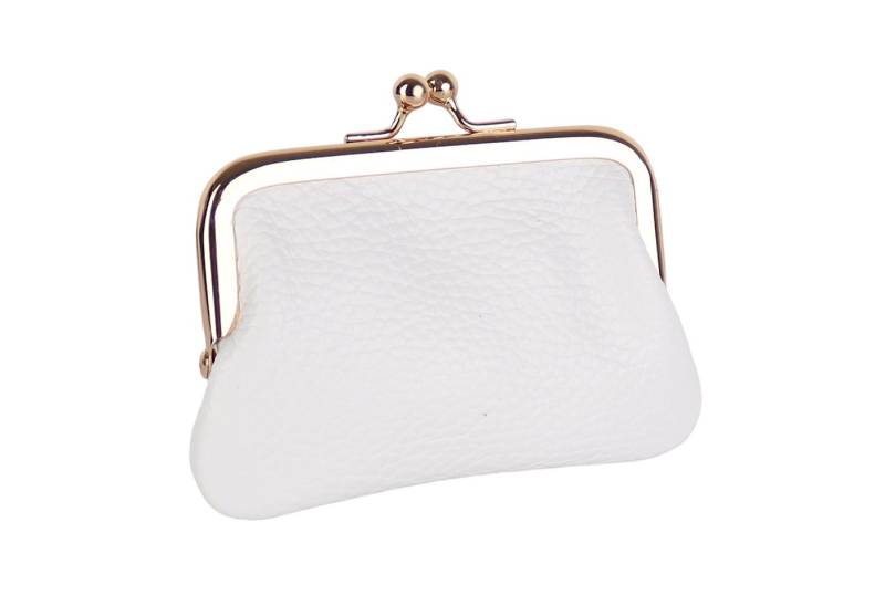 MIRROSI Mini Geldbörse Kleines Mittelgroßes Portemonnaie MADE IN ITALY Echtleder (11x7,5x2cm BxHxT), (Goldfarbene Klippverschluss-Knipsbörse), viele tolle Trendfarben zur Auswahl von MIRROSI
