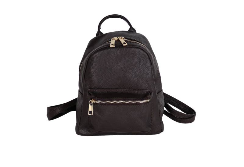 MIRROSI Minirucksack Damen Rucksack,Echtleder, Hergestellt in Italien (ca. 21x24x11cm, Edler goldener Reißverschluss), aus hochwertigem Echtleder, Rucksack, Daypack von MIRROSI