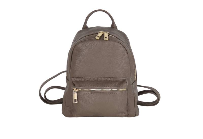 MIRROSI Minirucksack Damen Rucksack,Echtleder, Hergestellt in Italien (ca. 21x24x11cm, Edler goldener Reißverschluss), aus hochwertigem Echtleder, Rucksack, Daypack von MIRROSI