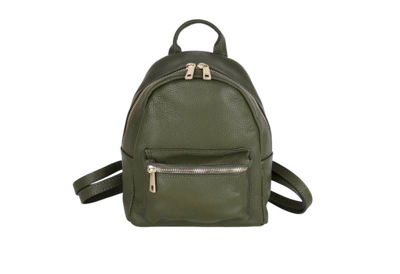 MIRROSI Minirucksack Damen Rucksack,Echtleder, Hergestellt in Italien (ca. 21x24x11cm, Edler goldener Reißverschluss), aus hochwertigem Echtleder, Rucksack, Daypack von MIRROSI