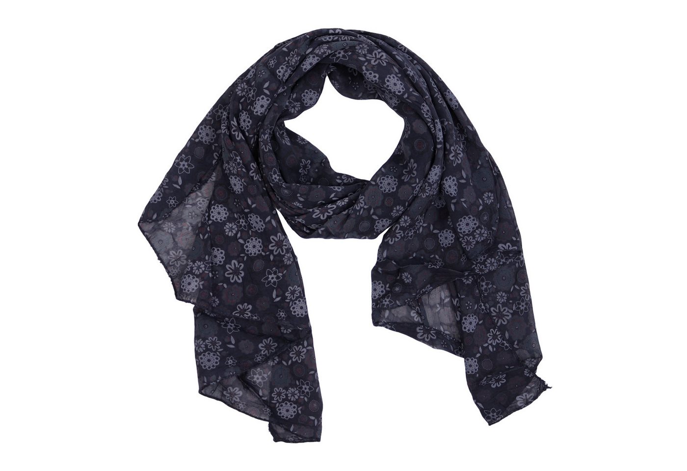 MIRROSI Modeschal Asymmetrischer Schal, Made in Italy 20% Seide 80% Baumwolle, (ca. 170x77cm, Leicht und bequem, Blumen Print), Damen Halstuch ideal für Frühling, Sommer und Herbst von MIRROSI
