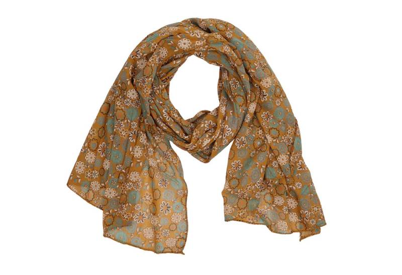 MIRROSI Modeschal Asymmetrischer Schal, Made in Italy 20% Seide 80% Baumwolle, (ca. 170x77cm, Leicht und bequem, Blumen Print), Damen Halstuch ideal für Frühling, Sommer und Herbst von MIRROSI