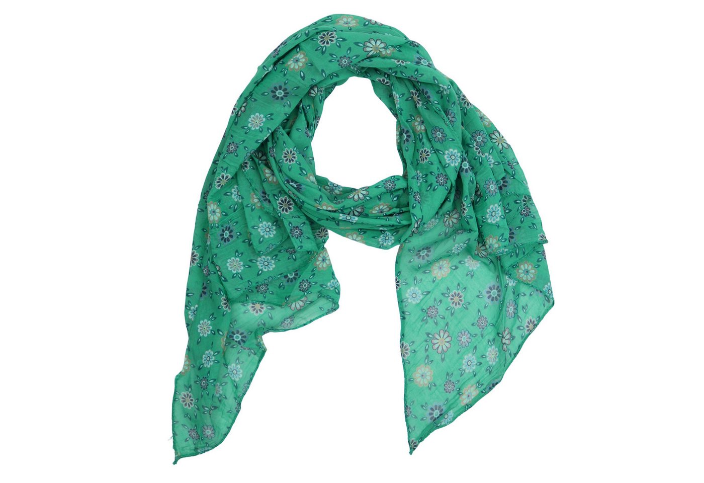 MIRROSI Modeschal Asymmetrischer Schal, Made in Italy 20% Seide 80% Baumwolle, (ca. 170x77cm, Leicht und bequem, Blumen Print), Damen Halstuch ideal für Frühling, Sommer und Herbst von MIRROSI