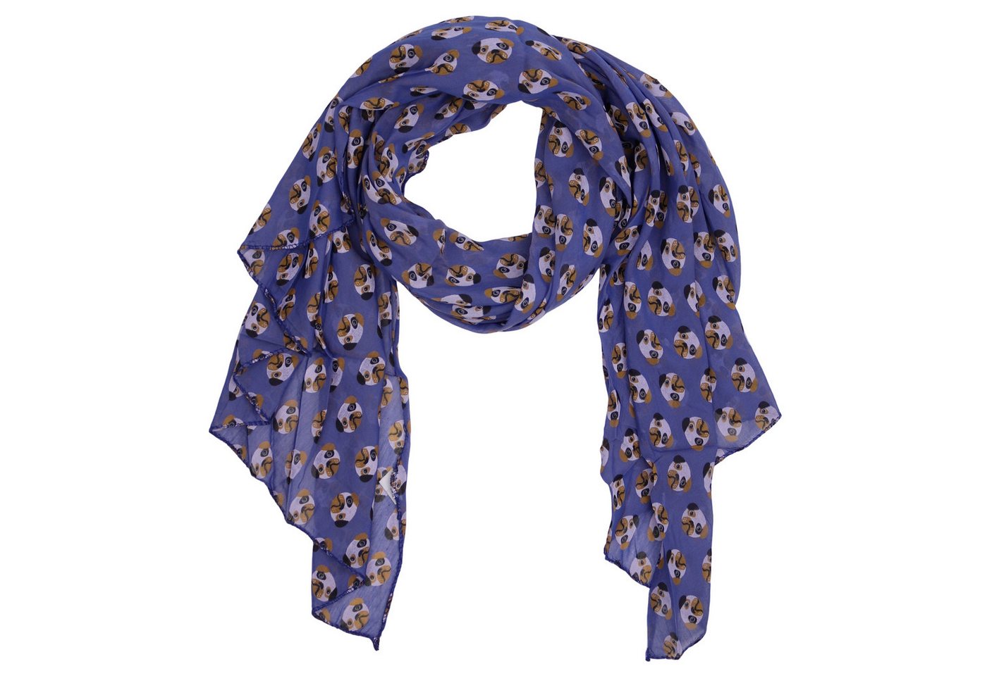 MIRROSI Modeschal Asymmetrischer Schal, Made in Italy 20% Seide 80% Baumwolle, (ca. 170x77cm, Leicht und bequem, Hunde Print), Damen Halstuch ideal für Frühling, Sommer und Herbst von MIRROSI