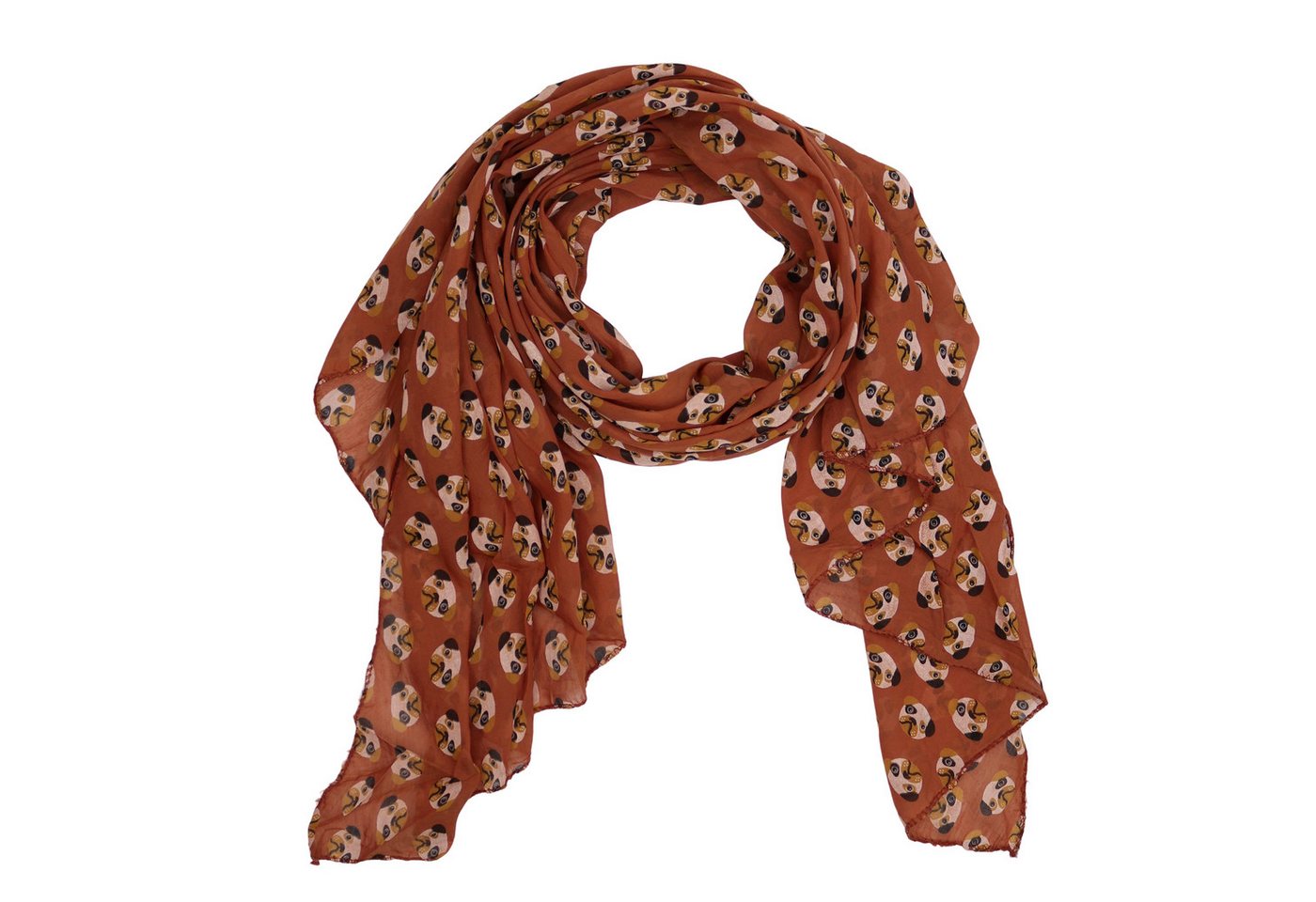 MIRROSI Modeschal Asymmetrischer Schal, Made in Italy 20% Seide 80% Baumwolle, (ca. 170x77cm, Leicht und bequem, Hunde Print), Damen Halstuch ideal für Frühling, Sommer und Herbst von MIRROSI