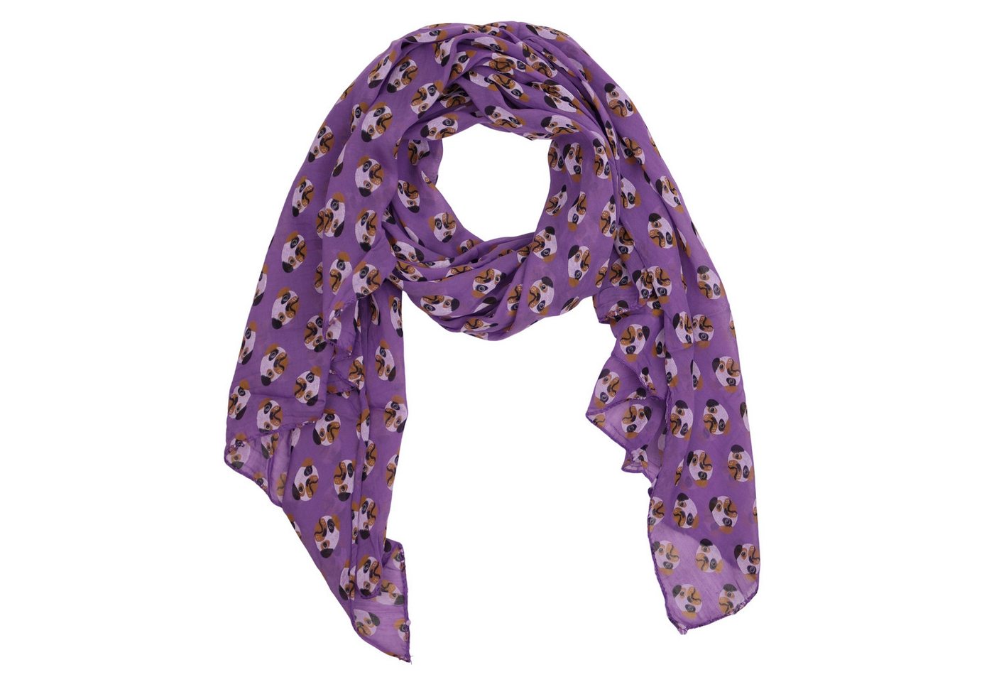 MIRROSI Modeschal Asymmetrischer Schal, Made in Italy 20% Seide 80% Baumwolle, (ca. 170x77cm, Leicht und bequem, Hunde Print), Damen Halstuch ideal für Frühling, Sommer und Herbst von MIRROSI
