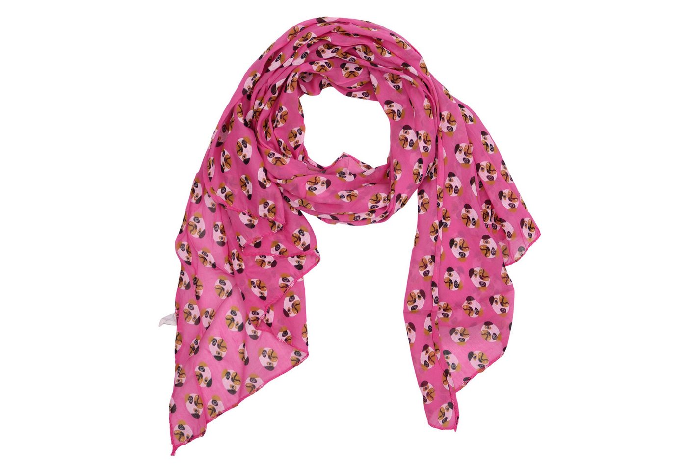 MIRROSI Modeschal Asymmetrischer Schal, Made in Italy 20% Seide 80% Baumwolle, (ca. 170x77cm, Leicht und bequem, Hunde Print), Damen Halstuch ideal für Frühling, Sommer und Herbst von MIRROSI