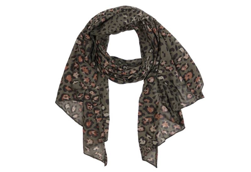 MIRROSI Modeschal Asymmetrischer Schal, Made in Italy 20% Seide 80% Baumwolle, (ca. 170x77cm, Leicht und bequem, Leopard Leo Muster), Damen Halstuch ideal für Frühling, Sommer und Herbst von MIRROSI