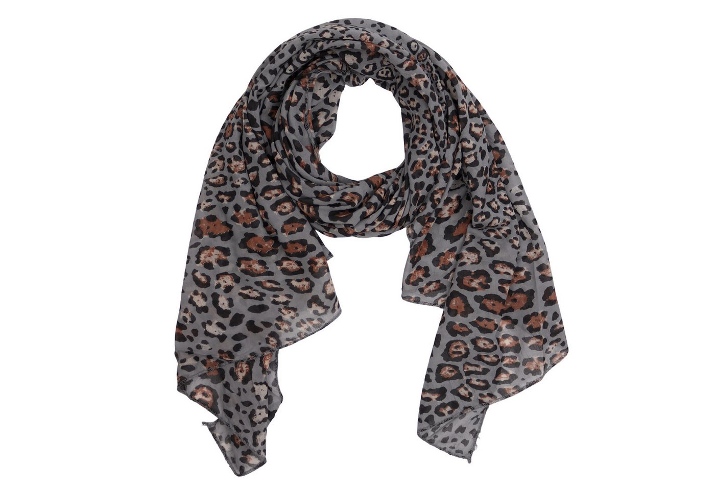 MIRROSI Modeschal Asymmetrischer Schal, Made in Italy 20% Seide 80% Baumwolle, (ca. 170x77cm, Leicht und bequem, Leopard Leo Muster), Damen Halstuch ideal für Frühling, Sommer und Herbst von MIRROSI