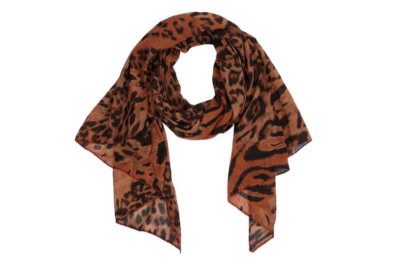 MIRROSI Modeschal Asymmetrischer Schal, Made in Italy 20% Seide 80% Baumwolle, (ca. 170x77cm, Leicht und bequem, Leopard Leo Muster), Damen Halstuch ideal für Frühling, Sommer und Herbst von MIRROSI