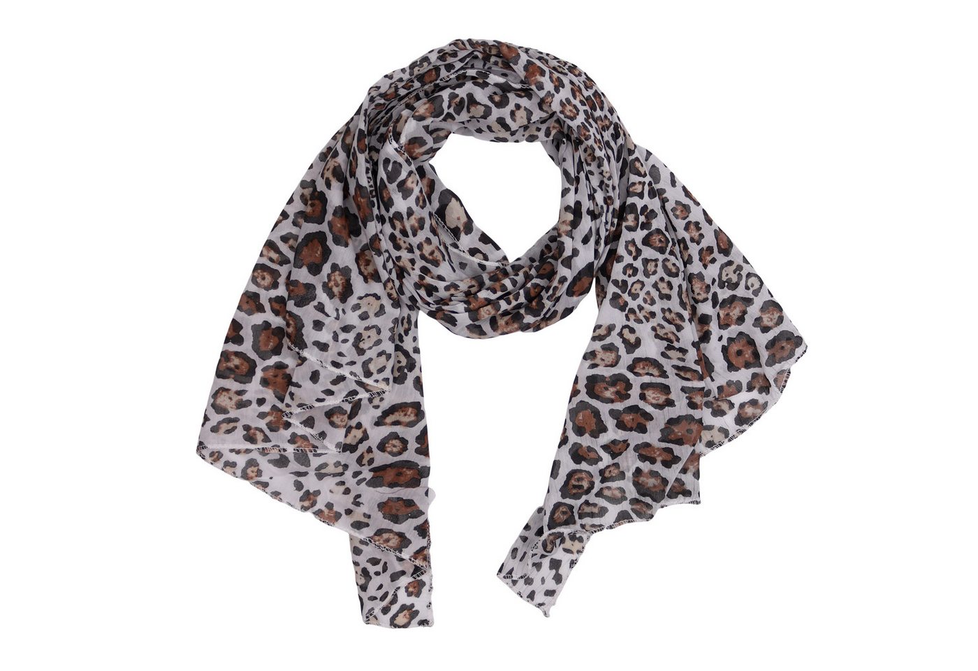 MIRROSI Modeschal Asymmetrischer Schal, Made in Italy 20% Seide 80% Baumwolle, (ca. 170x77cm, Leicht und bequem, Leopard Leo Muster), Damen Halstuch ideal für Frühling, Sommer und Herbst von MIRROSI