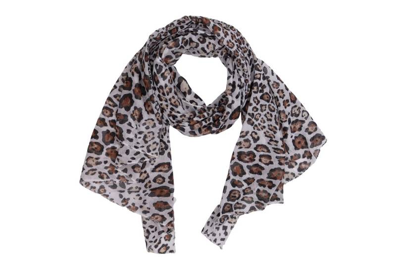 MIRROSI Modeschal Asymmetrischer Schal, Made in Italy 20% Seide 80% Baumwolle, (ca. 170x77cm, Leicht und bequem, Leopard Leo Muster), Damen Halstuch ideal für Frühling, Sommer und Herbst von MIRROSI