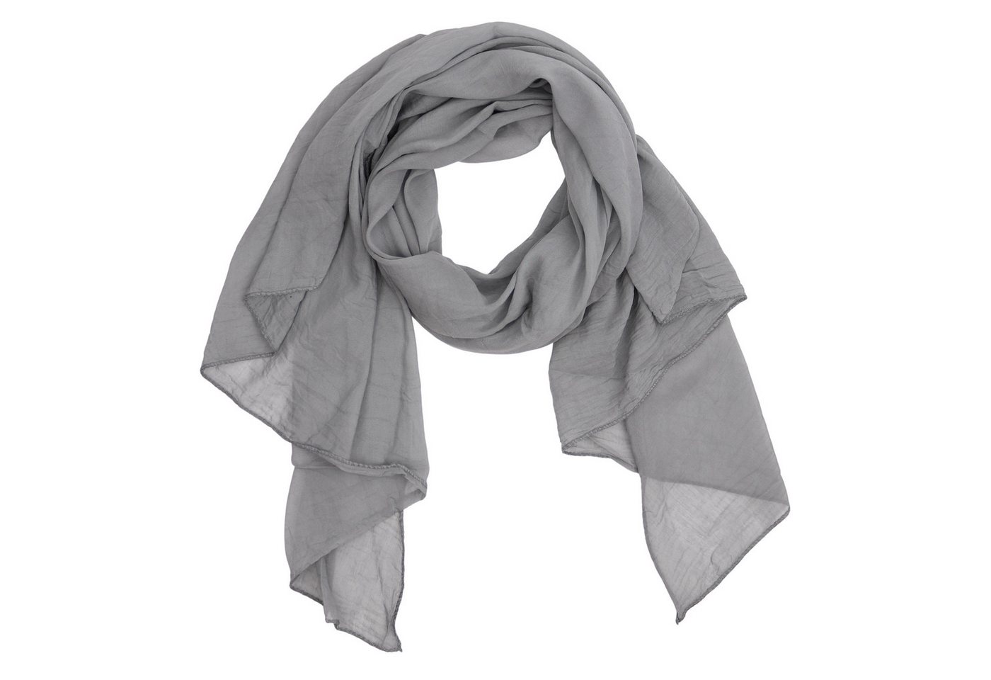 MIRROSI Modeschal Asymmetrischer Schal, Made in Italy 20% Seide 80% Baumwolle, (ca. 170x77cm, Leicht und bequem, Unifarbe), Damen Halstuch ideal für Frühling, Sommer und Herbst von MIRROSI