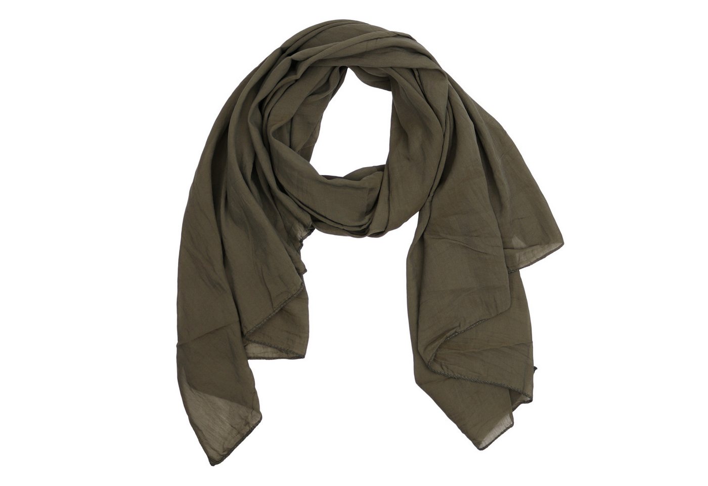 MIRROSI Modeschal Asymmetrischer Schal, Made in Italy 20% Seide 80% Baumwolle, (ca. 170x77cm, Leicht und bequem, Unifarbe), Damen Halstuch ideal für Frühling, Sommer und Herbst von MIRROSI