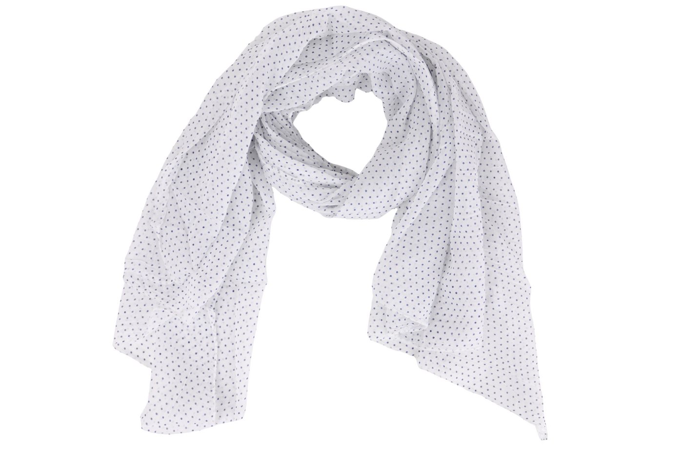 MIRROSI Modeschal Asymmetrischer Schal, Made in Italy 20% Seide 80% Baumwolle, (ca. 170x77cm, Leicht und bequem, zeitlos Pünktchen Muster), Damen Halstuch Stola ideal für Frühling, Sommer und Herbst von MIRROSI