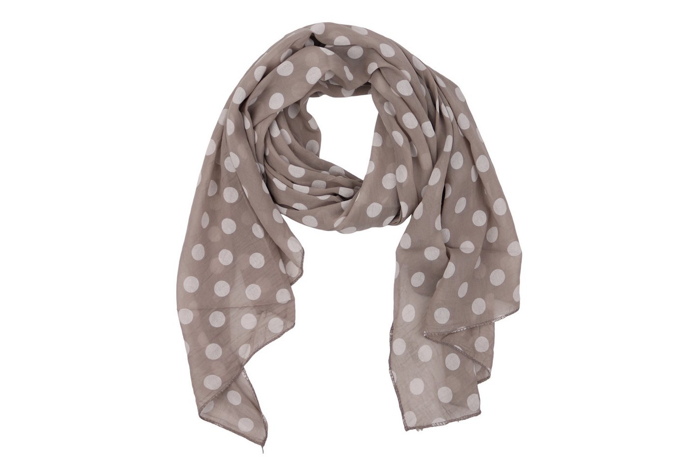 MIRROSI Modeschal Asymmetrischer Schal, Made in Italy 20% Seide 80% Baumwolle, (ca. 170x77cm, Leicht und bequem, zeitlos Pünktchen Muster), Damen Halstuch Stola ideal für Frühling, Sommer und Herbst von MIRROSI