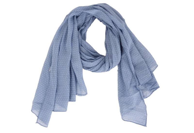 MIRROSI Modeschal Asymmetrischer Schal, Made in Italy 20% Seide 80% Baumwolle, (ca. 170x77cm, Leicht und bequem, zeitlos Pünktchen Muster), Damen Halstuch Stola ideal für Frühling, Sommer und Herbst von MIRROSI