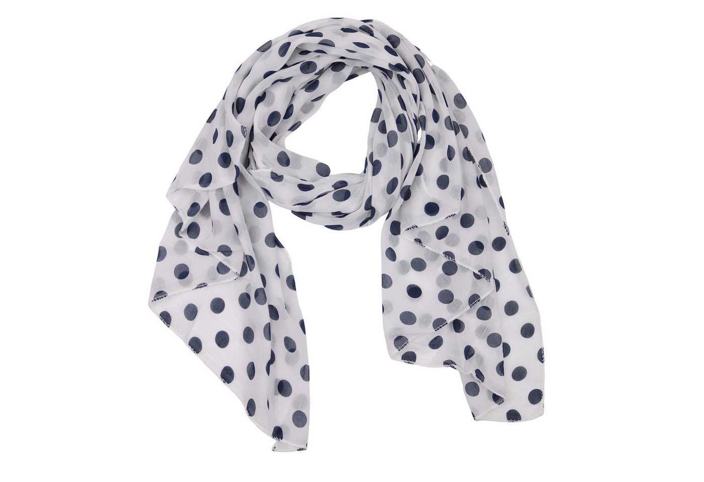 MIRROSI Modeschal Asymmetrischer Schal, Made in Italy 20% Seide 80% Baumwolle, (ca. 170x77cm, Leicht und bequem, zeitlos Pünktchen Muster), Damen Halstuch Stola ideal für Frühling, Sommer und Herbst von MIRROSI